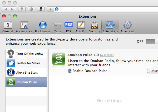 Douban Pulse 1.0 for Safari