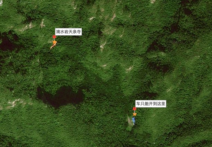 在 baidu 和 bing 卫星图上可以看到千手千眼佛殿